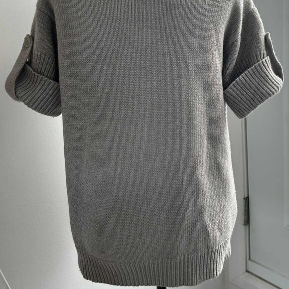 BCBG MaxAzria Dove Grey Wool-Angora Knit Cowl Sweater with Short Sleeves – US XS - Picture 10 of 13